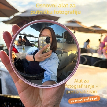 Prijenosno okruglo konveksno zrcalo za putovanja, ručno zrcalo za fotografiranje