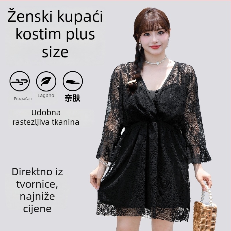 Ženski kupaći kostim 2024 – novi model visoke kvalitete, trodjelni komplet s punim pokrivanjem, plus veličina, konzervativan stil za termalne kupke