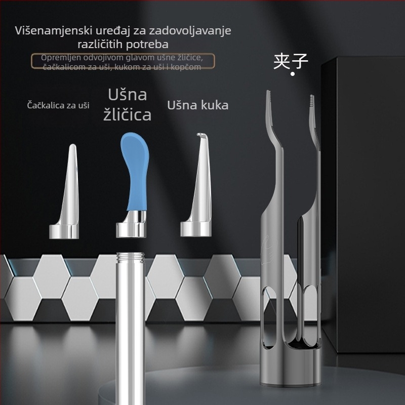 Bežični vizualni žličica za uši P5 za kućnu upotrebu, s Wi‑Fi vezom, pincetom i osvijetljenom žličicom za uši