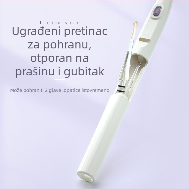 Silikonska ušna žlica sa svjetlom, mekan vrh, za bebe i djecu, sigurni pinceti uz vizualnu pomoć