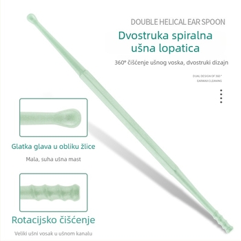 Prijenosna dvostruko spiralna kašika za čišćenje uha i uklanjanje ušnog voska