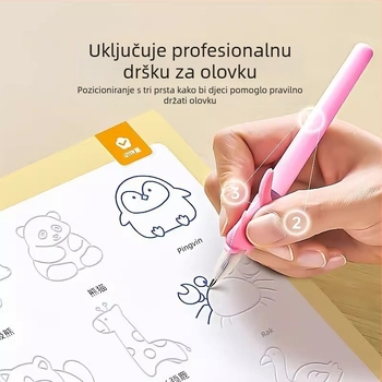Dječja vježbenica za pisanje s udubljenim vodičima za kontrolu olovke: pisanje i crtanje za vrtić