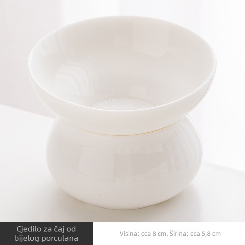Bijeli porcelanski čajni filter za kućnu upotrebu, keramički set za Kung Fu čaj