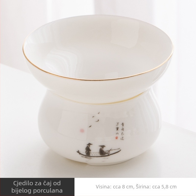Bijeli porcelanski čajni filter za kućnu upotrebu, keramički set za Kung Fu čaj
