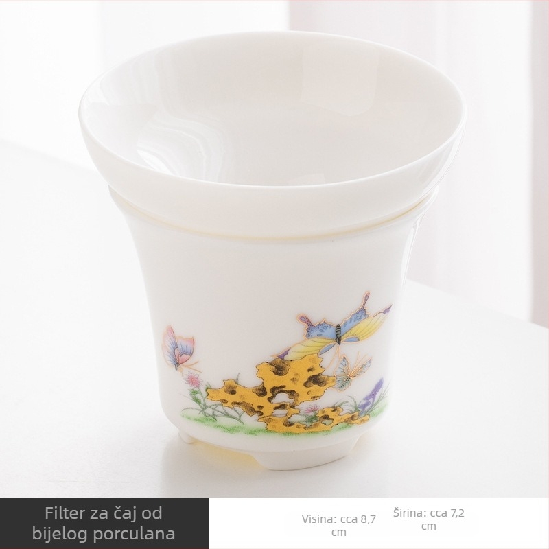 Bijeli porcelanski čajni filter za kućnu upotrebu, keramički set za Kung Fu čaj