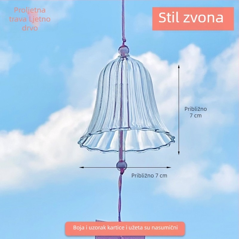 DIY zvončić za vjetar od prozirnog stakla u japanskom stilu s oslikanim dizajnom