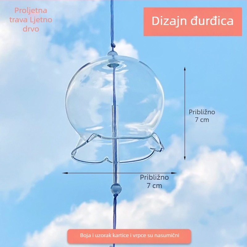 DIY zvončić za vjetar od prozirnog stakla u japanskom stilu s oslikanim dizajnom