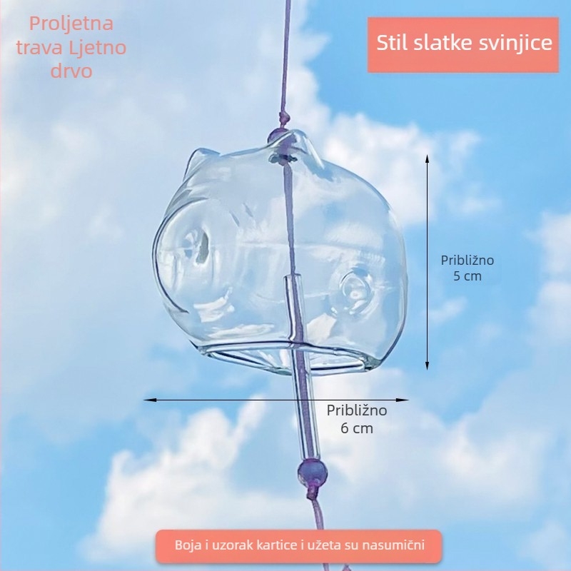 DIY zvončić za vjetar od prozirnog stakla u japanskom stilu s oslikanim dizajnom
