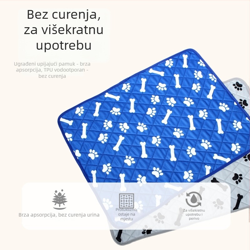 Podloga za uriniranje kućnih ljubimaca – periva, višekratna upotreba, vodootporna, upija urin, protuklizna
