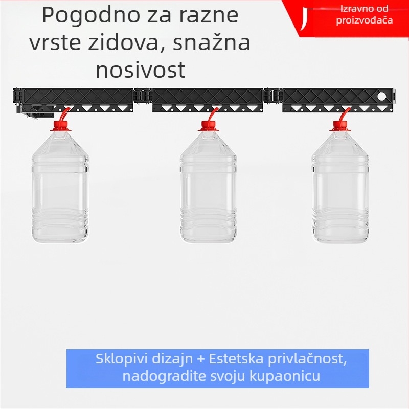 Sklopivi set zavjesa za tuš s nevidljivom pregradom kupaonice, vodootporna zavjesa za suhi i mokri prostor, bez bušenja