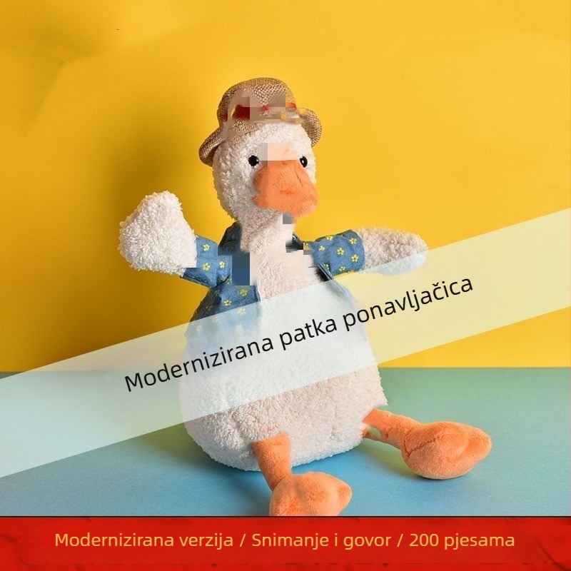 Plišana patka s funkcijom snimanja i reprodukcije zvuka, interaktivna igračka za bebe