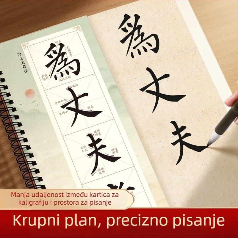 Blizak pogled: kopije Duobao Stele Yan Zhenqing, kopije regularnog pisma Ouyang Xun i Liu Gongquan, uvod u kaligrafiju kistom četkicom