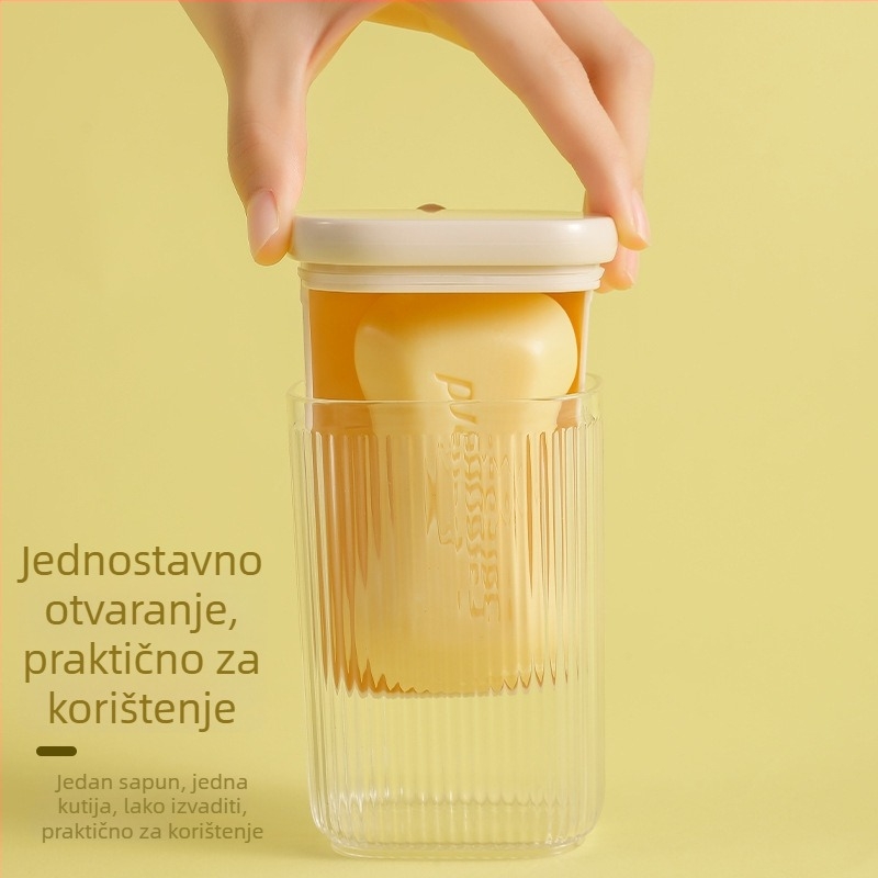 Prijenosna kutija za sapun za putovanja s poklopcem, dvostruki sloj odvodnje kvadratne posude, zatvorena i vodootporna, prozirna