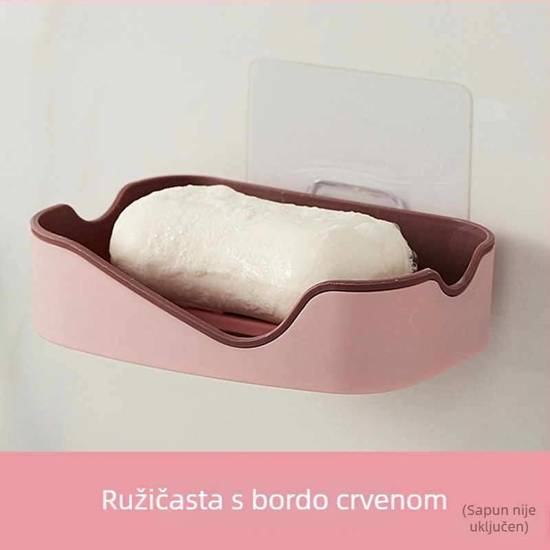 Kutija za sapun s kosim otvorom, dvostruki sloj, dvobojna PP, zakrivljeni zidni držač