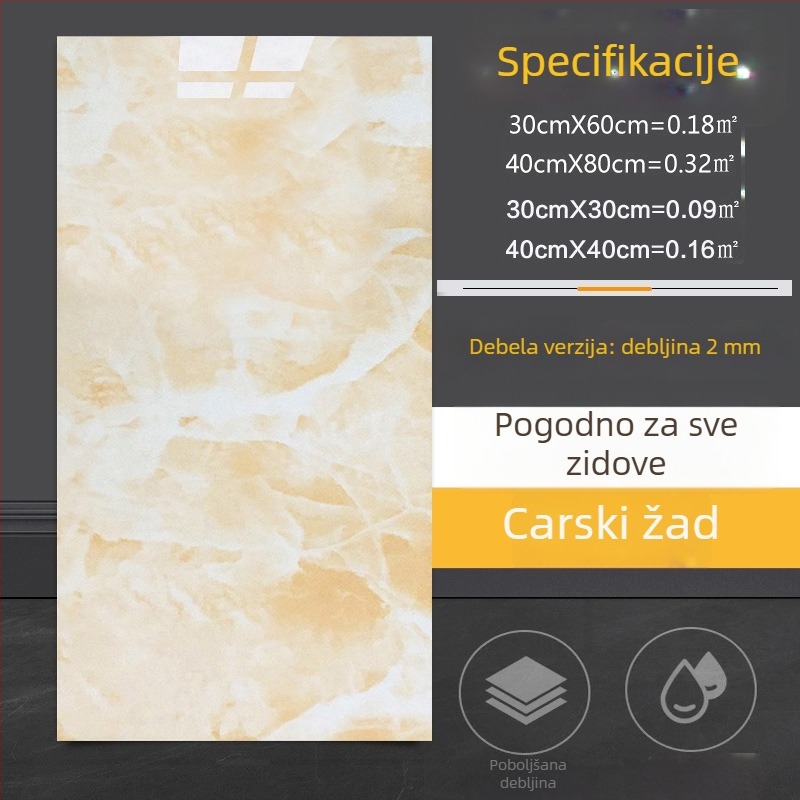 Samoljepljivi zidni dekor s imitacijom mramornih pločica, za kuhinju i kupaonicu, vodootporan