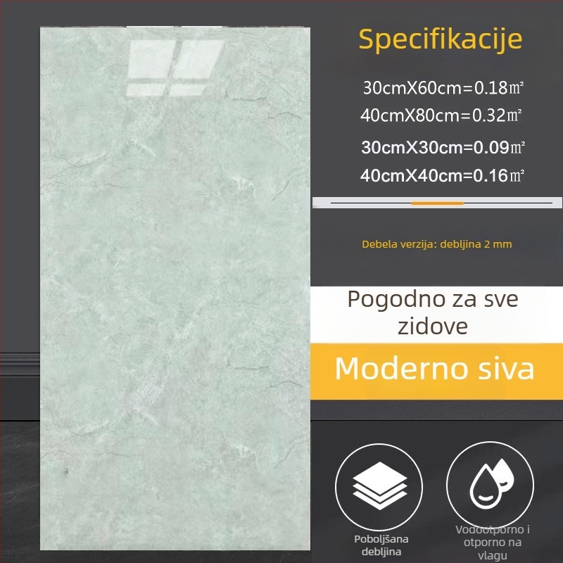 Samoljepljivi zidni dekor s imitacijom mramornih pločica, za kuhinju i kupaonicu, vodootporan