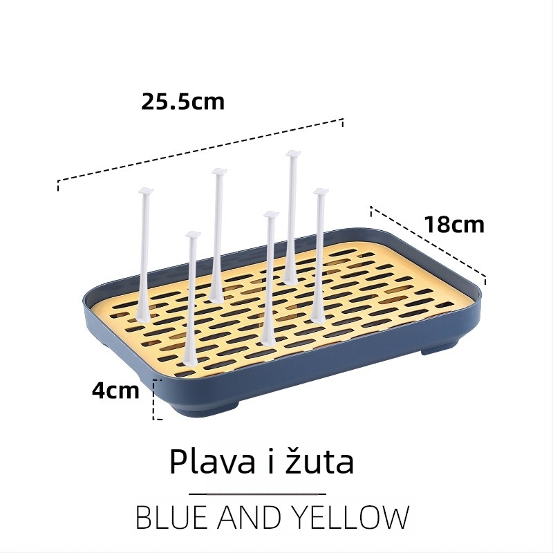 Debeli plastični podnos za čaj, dvostruki sloj s odvodom za šalice