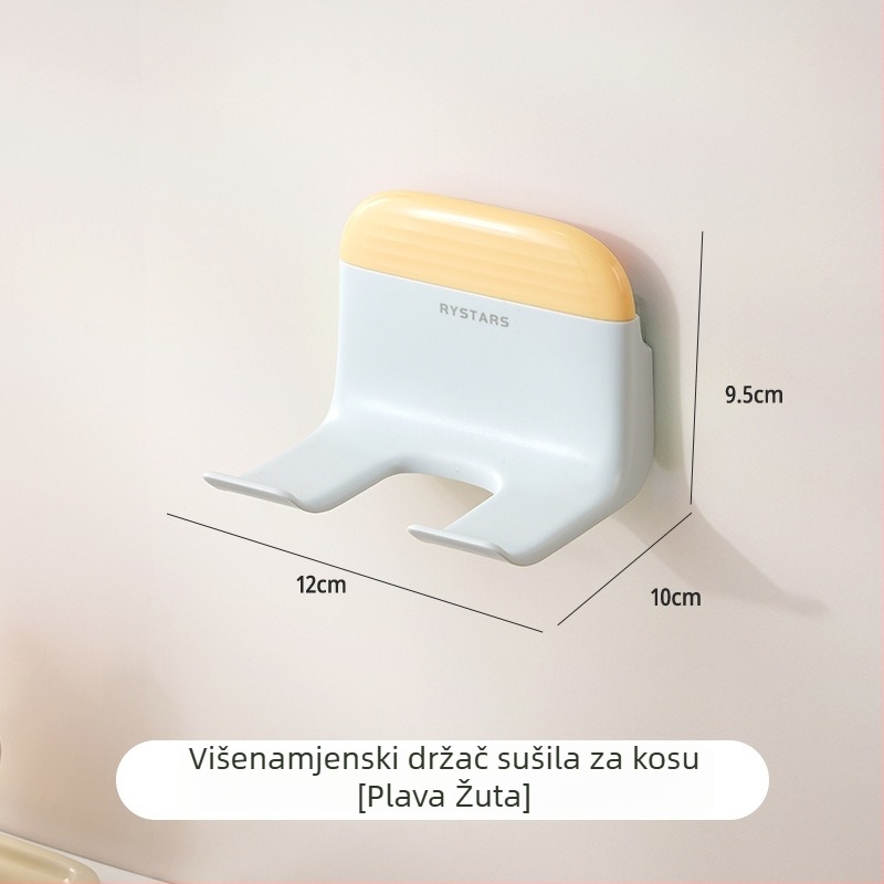 Dopamine držač za sušilo za kosu – dvostruka funkcija, zidni u kupaonici, s pločom za brisanje vode