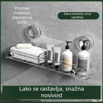 Kutni zidni organizator za kupaonicu od PET-a, bez bušenja, s usisnom čašom