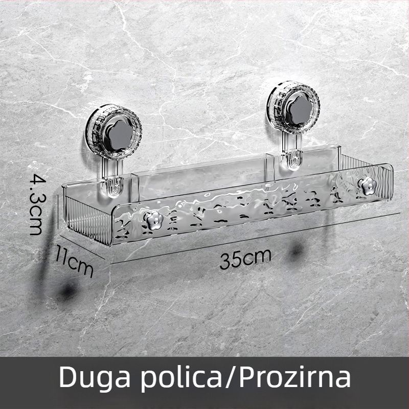 Kutni zidni organizator za kupaonicu od PET-a, bez bušenja, s usisnom čašom