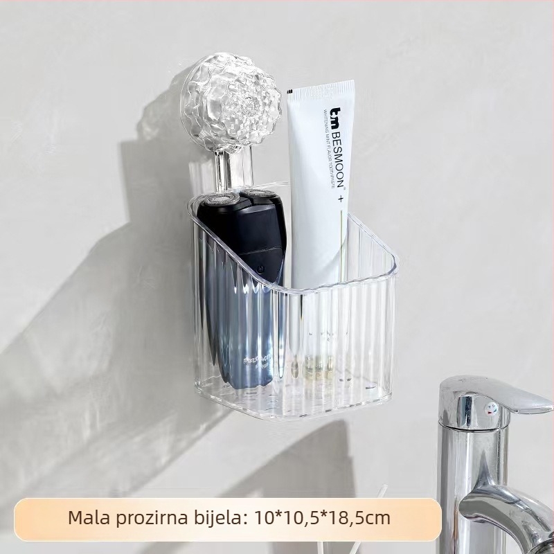 Zidni organizator za pohranu s usisnim držačem za kupaonicu – bez bušenja