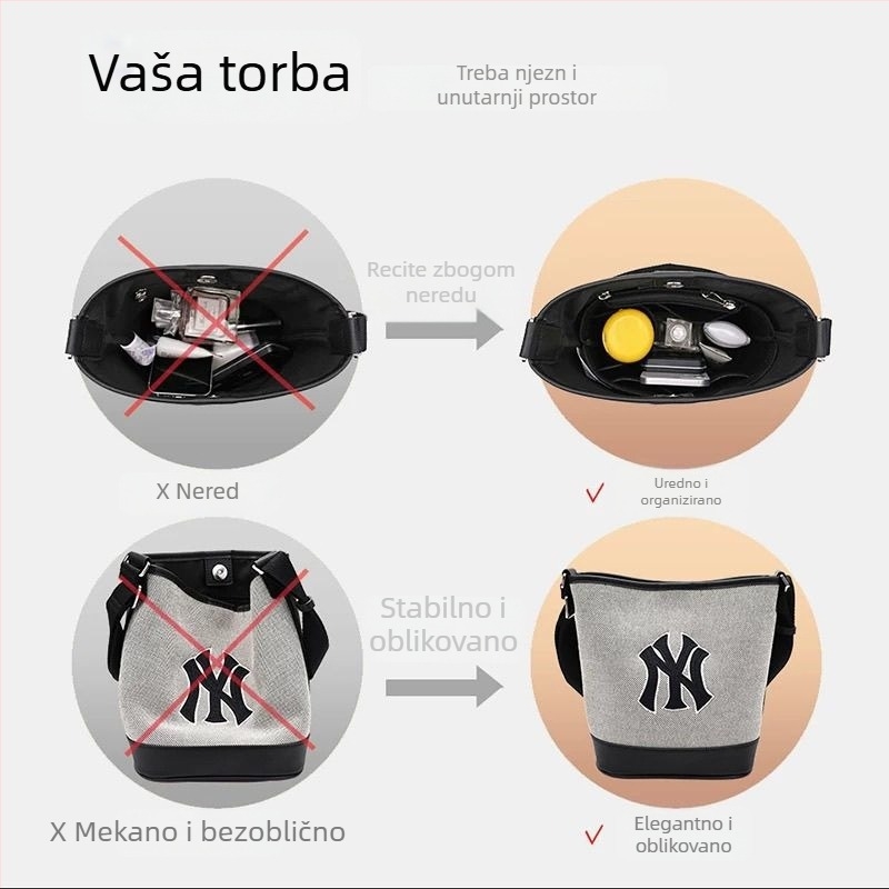 Unutarnji liner za MLB tote torbu, srednji organizator sa zatvaračem, oblik održava podlogu