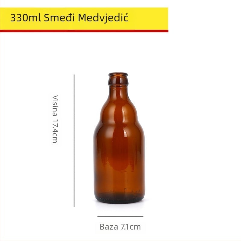 Smeđa staklena boca za pivo, prazna, 330 ml/500 ml, zaštita od svjetla, za napitke