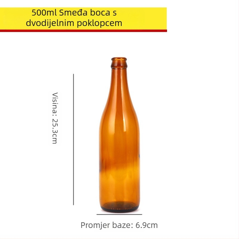 Smeđa staklena boca za pivo, prazna, 330 ml/500 ml, zaštita od svjetla, za napitke