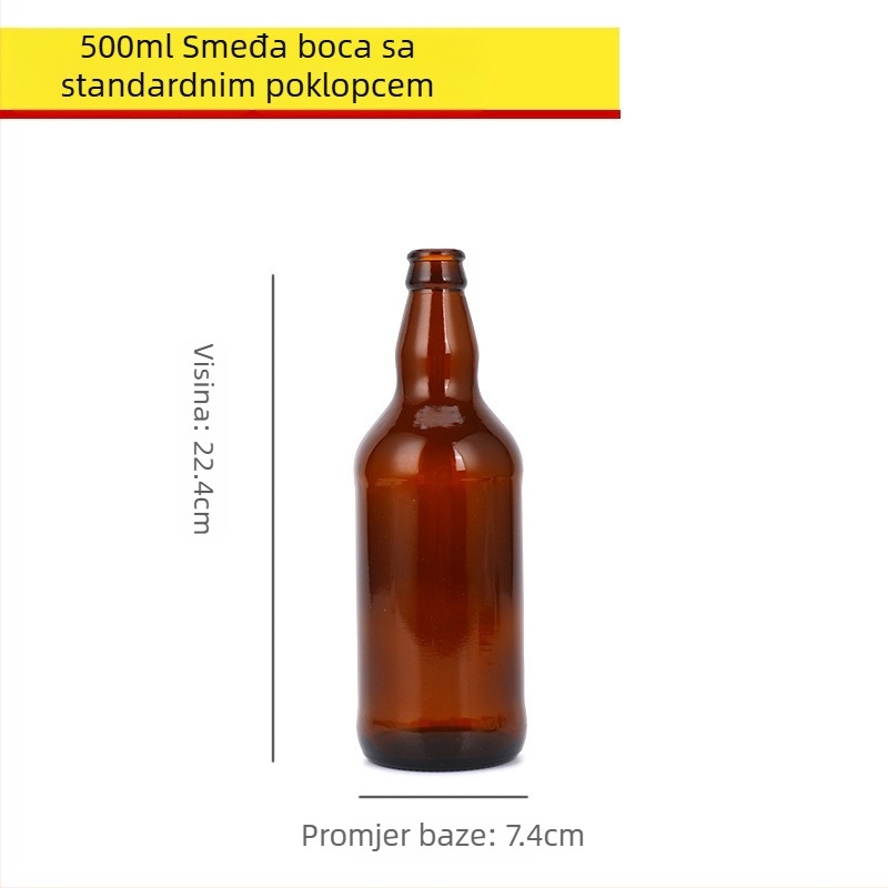 Smeđa staklena boca za pivo, prazna, 330 ml/500 ml, zaštita od svjetla, za napitke