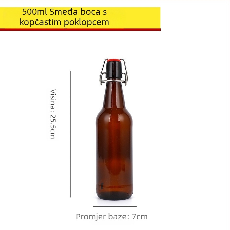 Smeđa staklena boca za pivo, prazna, 330 ml/500 ml, zaštita od svjetla, za napitke