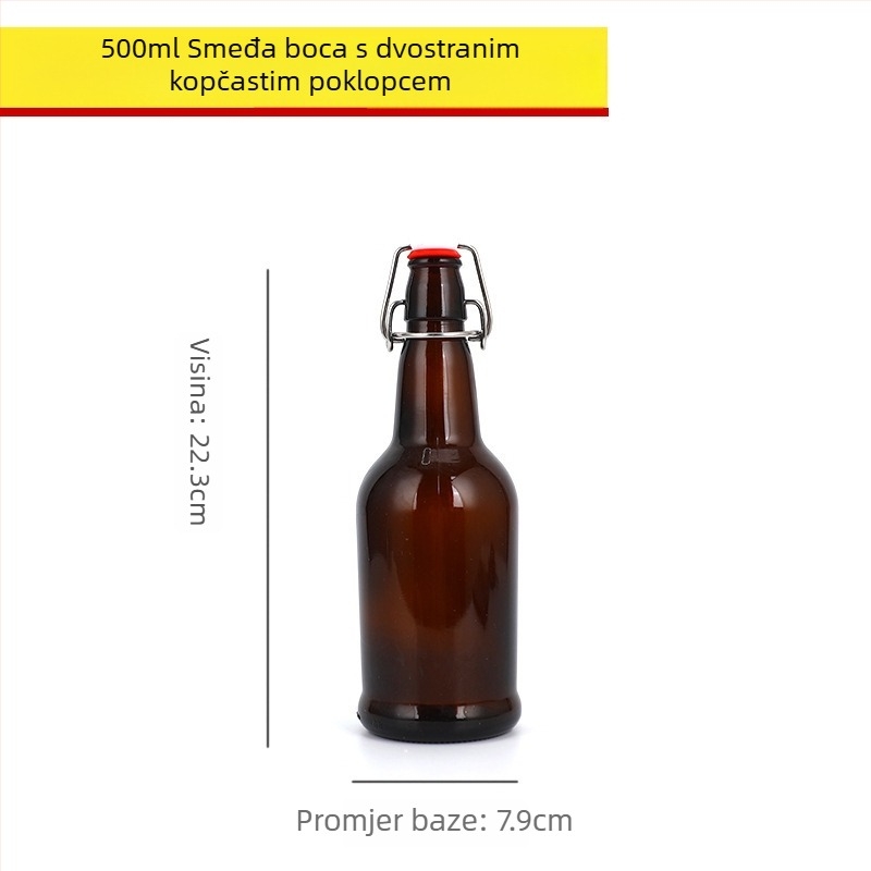 Smeđa staklena boca za pivo, prazna, 330 ml/500 ml, zaštita od svjetla, za napitke