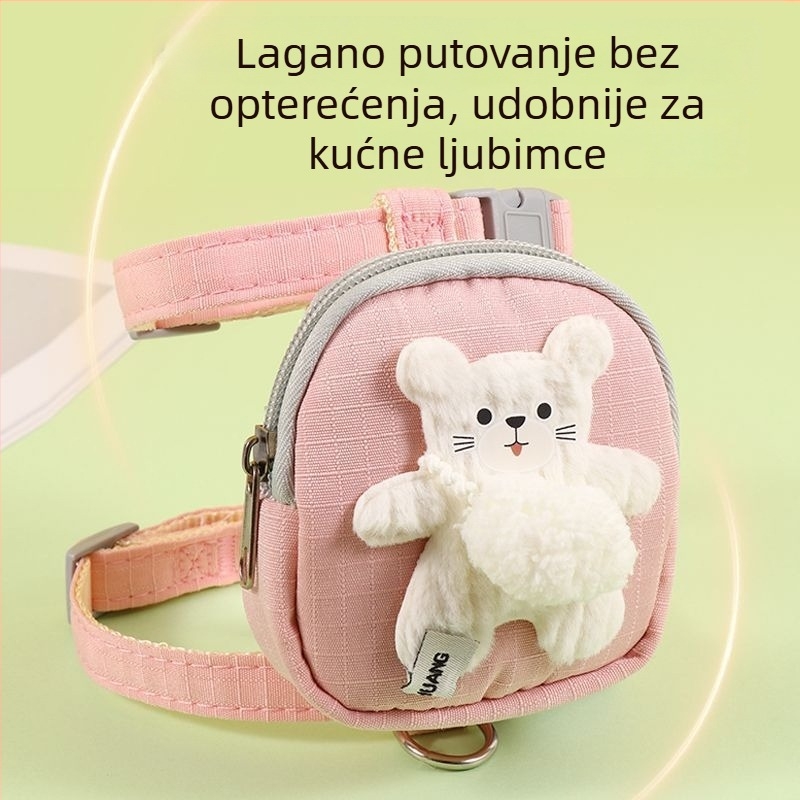 Mačji postroj i povodac za šetnje na otvorenom, torbica za poslastice, anti-izlazak, prsni remen u obliku slova H