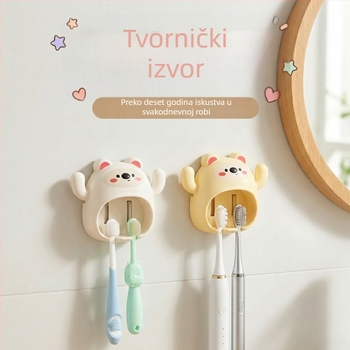 Držač četkica za zube u obliku medvjeda, dvostruki držač za kupaonicu