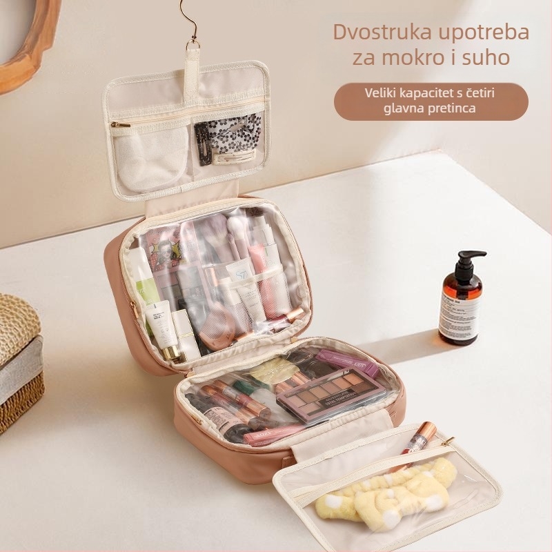 Putna torbica s odjeljcima, velika kapaciteta za šminku i kozmetiku