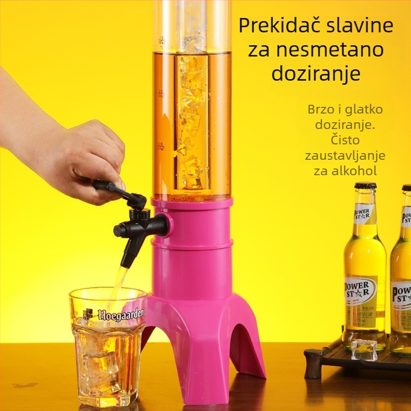 3L pivska kula s slavinom – plastična, moderan minimalistički dizajn, otporna na padove