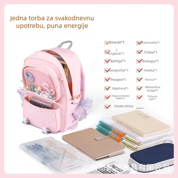 Vodootporna školska torba s velikim kapacitetom i prozirnim dizajnom, japanskog stila, za djevojčice