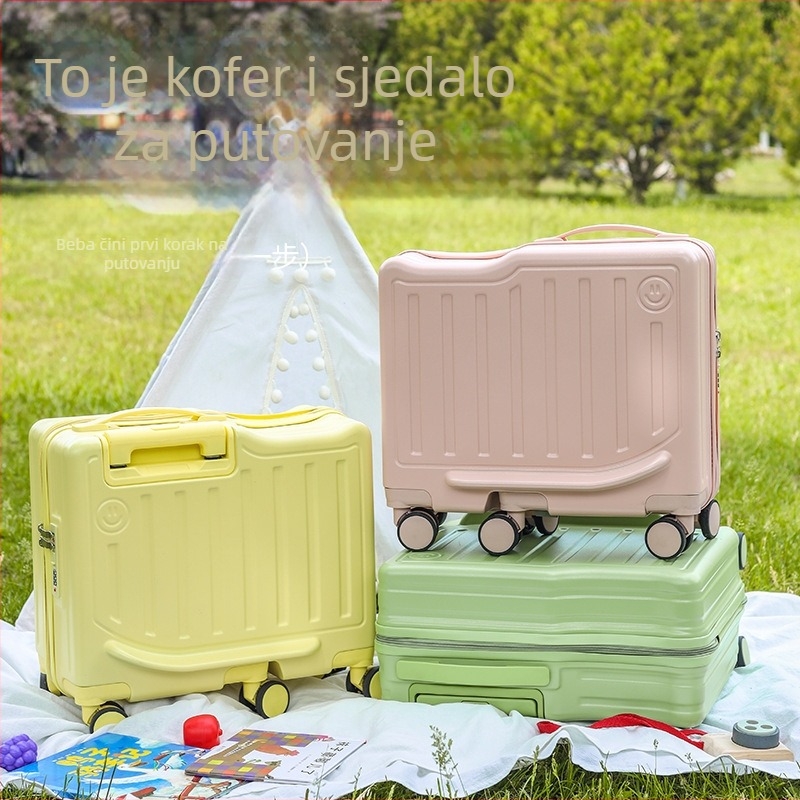 Dječji kofer s kotačićima, ugrađeno sjedalo i kombinacijsko zaključavanje