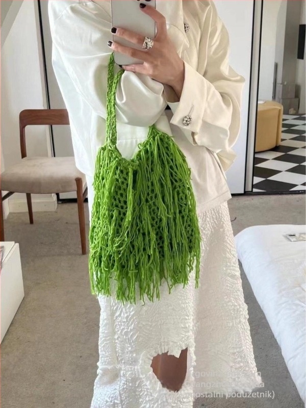 Ženska torba s resicama, ručno tkana, srednje veličine, korejski stil mode