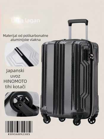Ultra lagan kofer od polikarbonatno-aluminijskog vlakna, tihih 360° okretnih kotačića, TSA kombinacijska brava, putni kofer za muškarce i žene