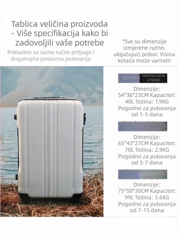Ultra lagan kofer od polikarbonatno-aluminijskog vlakna, tihih 360° okretnih kotačića, TSA kombinacijska brava, putni kofer za muškarce i žene