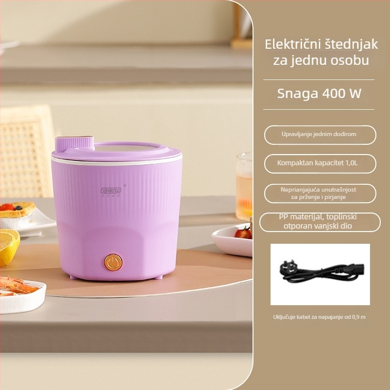 Višenamjensko električno kuhalo za studente, sve-u-jednom kompaktno nelepivo posuđe za bebinu hranu i instant rezance.