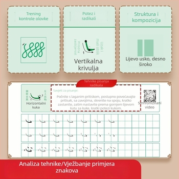 Kalligrafija za normalno pisanje — komplet vježbi za početnike, s perom i tvrdim perom