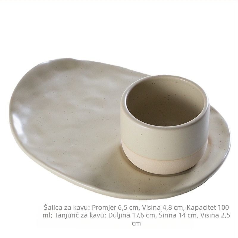 Kreativni keramički set espresso šalice i podmetača, retro stil