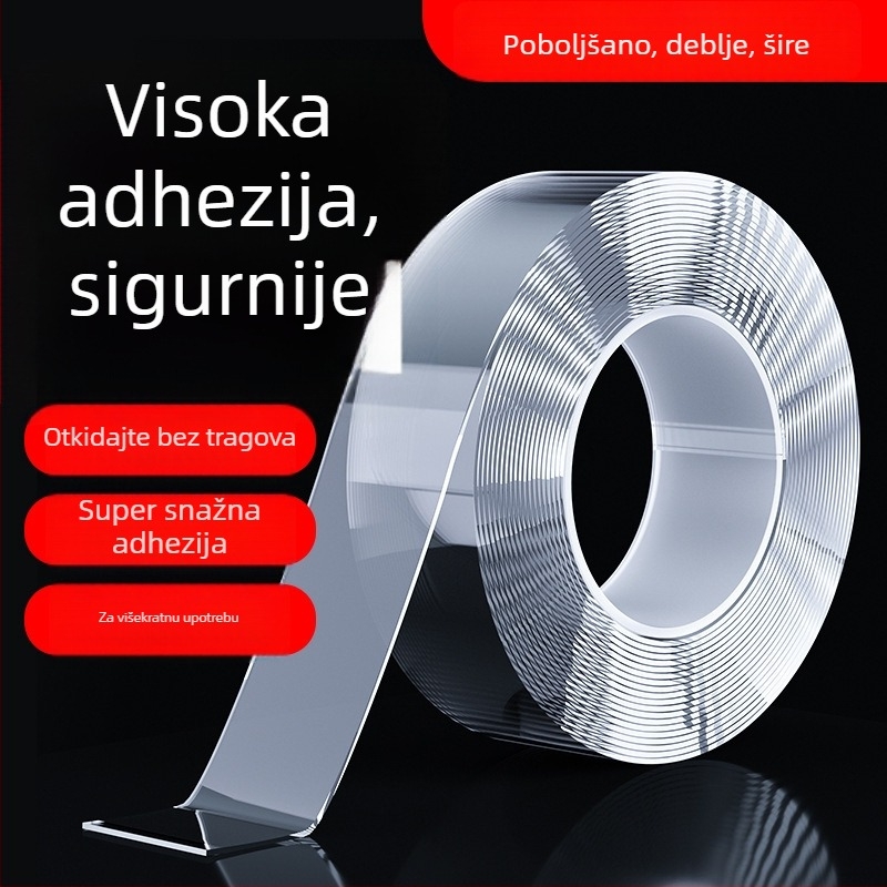 Nano traka – akrilna dvostruka ljepilo traka, prozirna, vodootporna, otporna na visoke temperature, periva i višekratno upotrebljiva