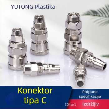 C-tip brzi spoj za pneumatske alate — muški i ženski, 8 mm, zaključavanje, za pištolj za zrak i kompresor