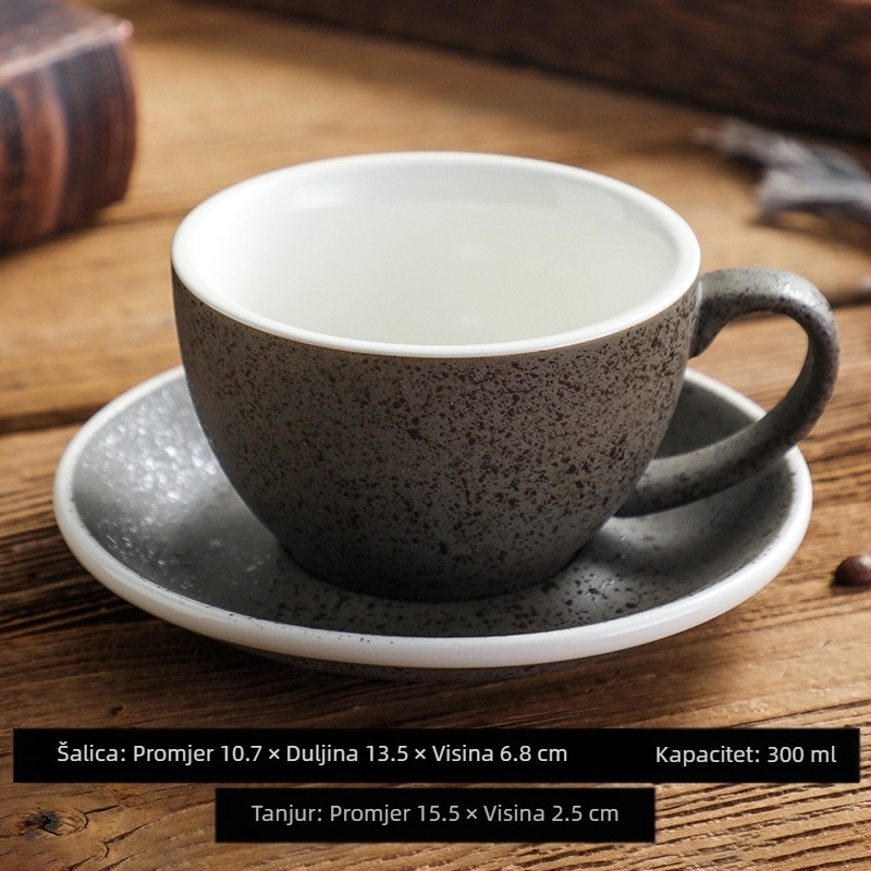 Kreativni set šalice za kavu i tanjurića, velike kapacitete šalica američkog stila kave i europskog stila cappuccino/latte, s logom