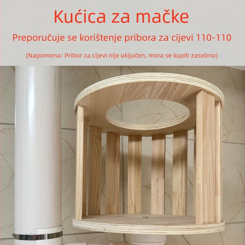 Mačje stablo za penjanje s gnijezdom i okvirom — DIY materijali za obnovu vodovodnih cijevi, balkon, PVC kanalizacijska cijev i plinovod