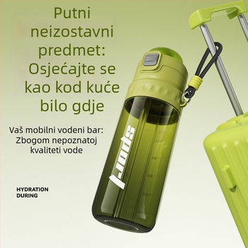 Ljetna čaša za vodu sa sprejem, velika kapaciteta, sportska čaša sa slamkom za muškarce