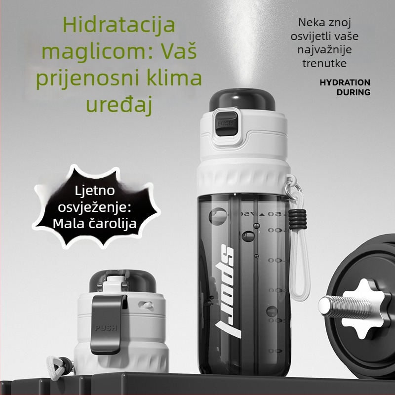 Ljetna čaša za vodu sa sprejem, velika kapaciteta, sportska čaša sa slamkom za muškarce