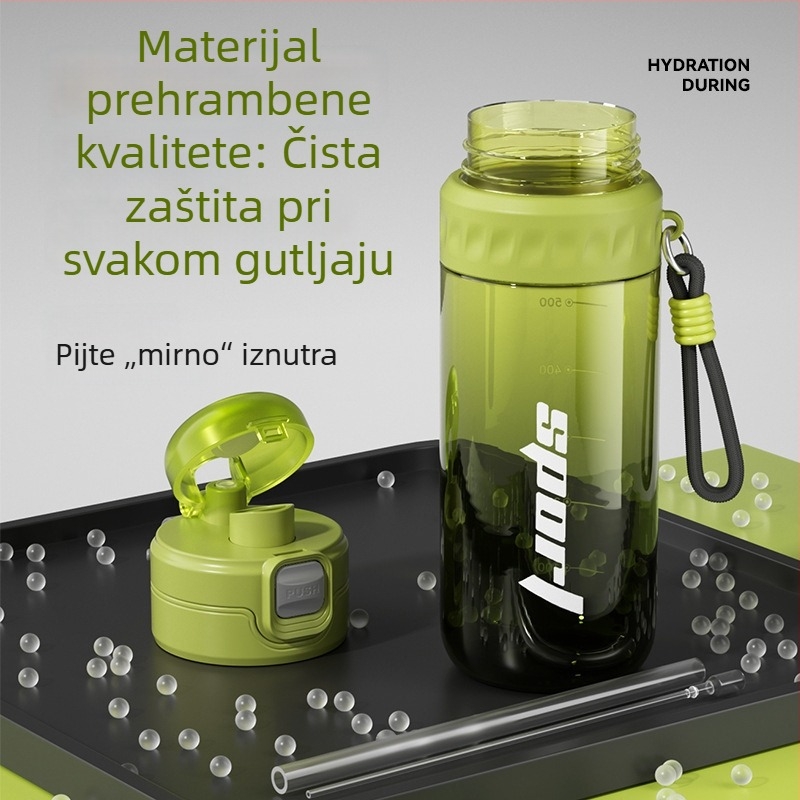 Ljetna čaša za vodu sa sprejem, velika kapaciteta, sportska čaša sa slamkom za muškarce